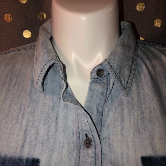 Chico’s chambray denim button down shirt - Picture 3 of 8